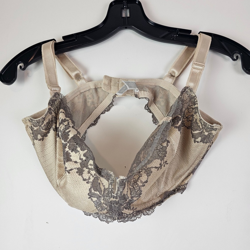 Wacoal 851256 Halo Lace Underwire Bra Tan Grey 38DD Full Coverage
